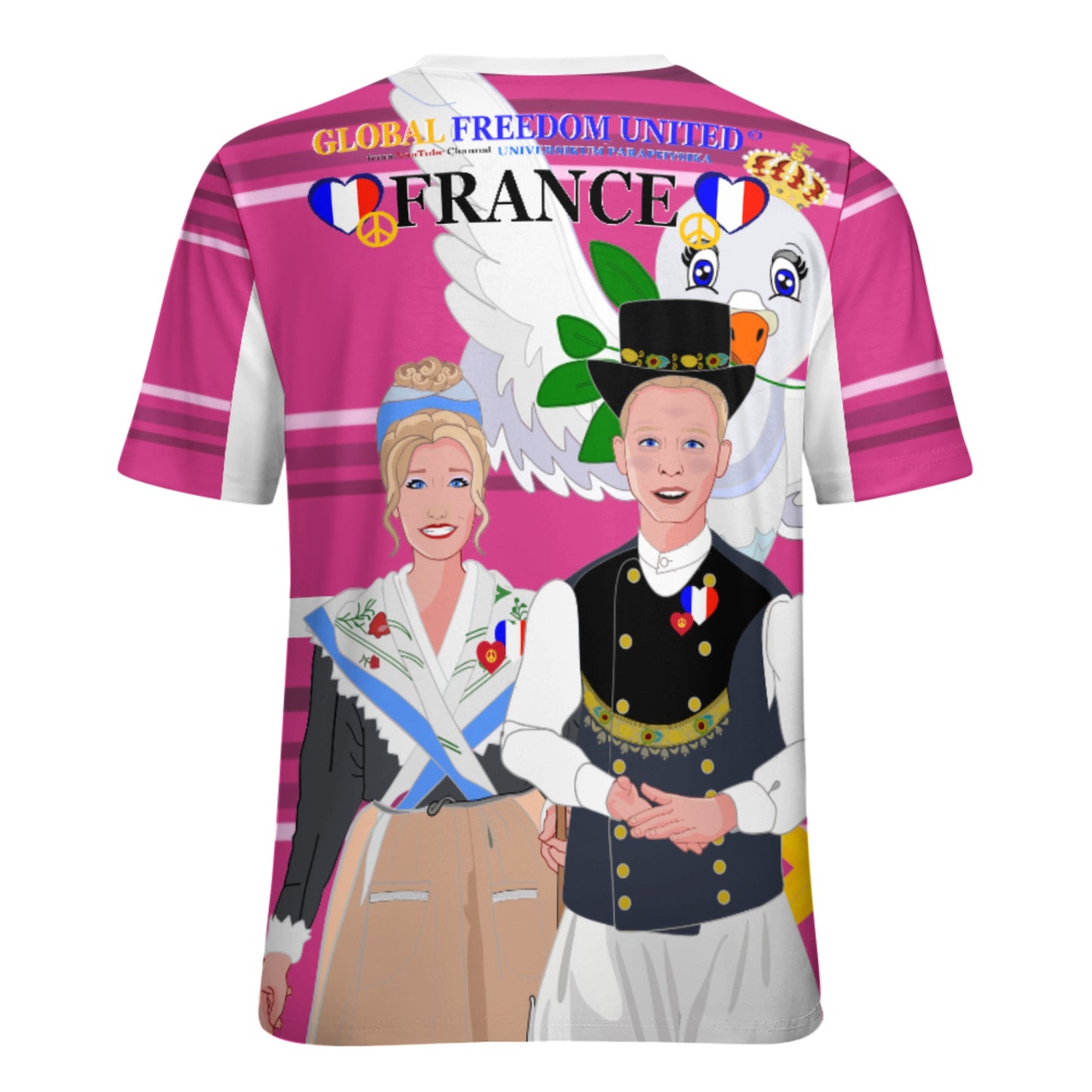 Women´s T-shirt GLOBAL FREEDOM UNITED© Couple French Pink2