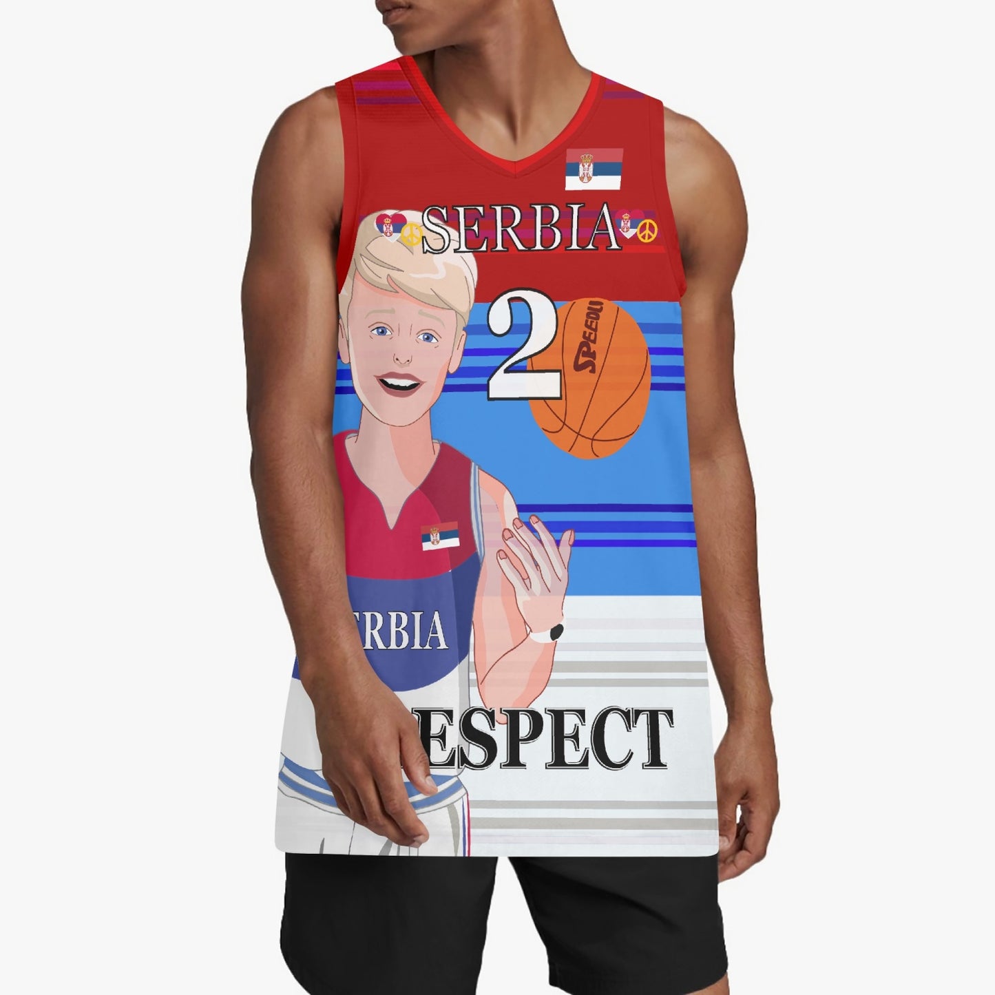 Basketball Jersey GLOBAL FREEDOM UNITED COUPLE EDITION SERBIA MEN V1 2