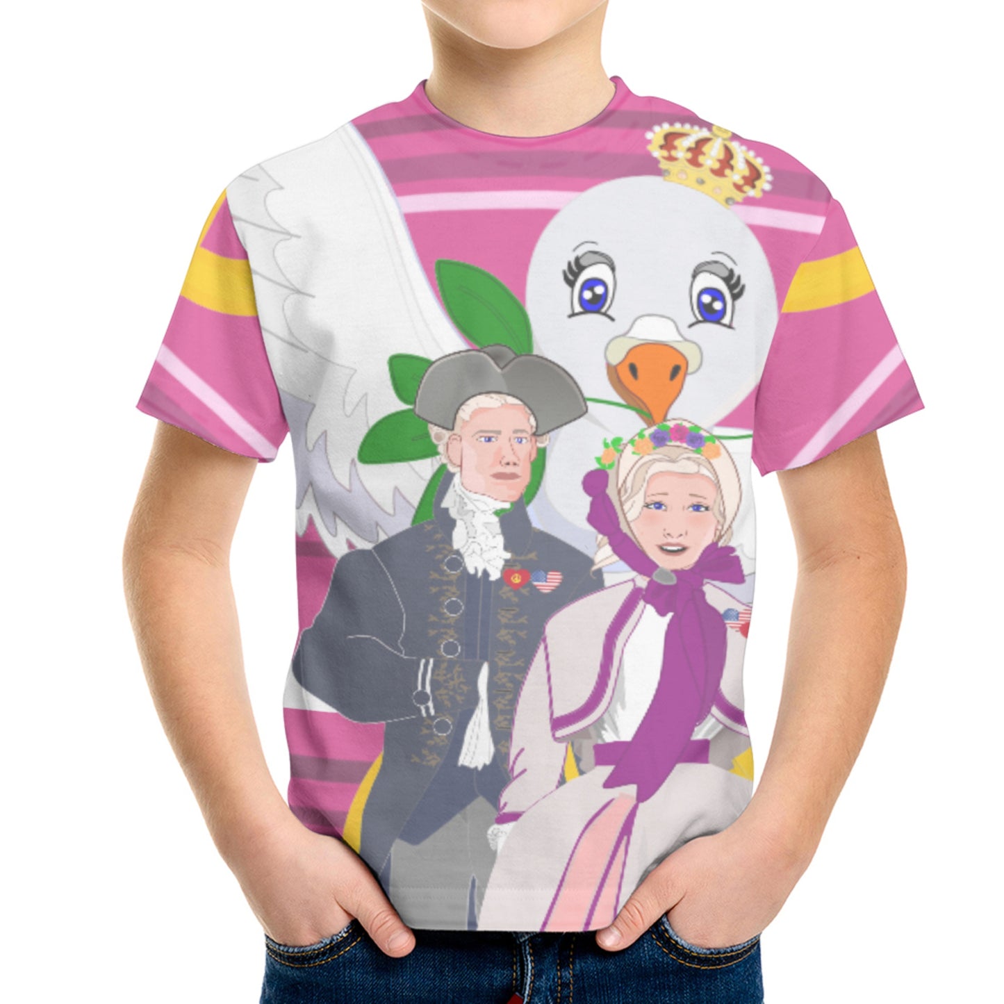 Kid´s T-shirt GLOBAL FREEDOM UNITED© Couple USA V3 Pink2