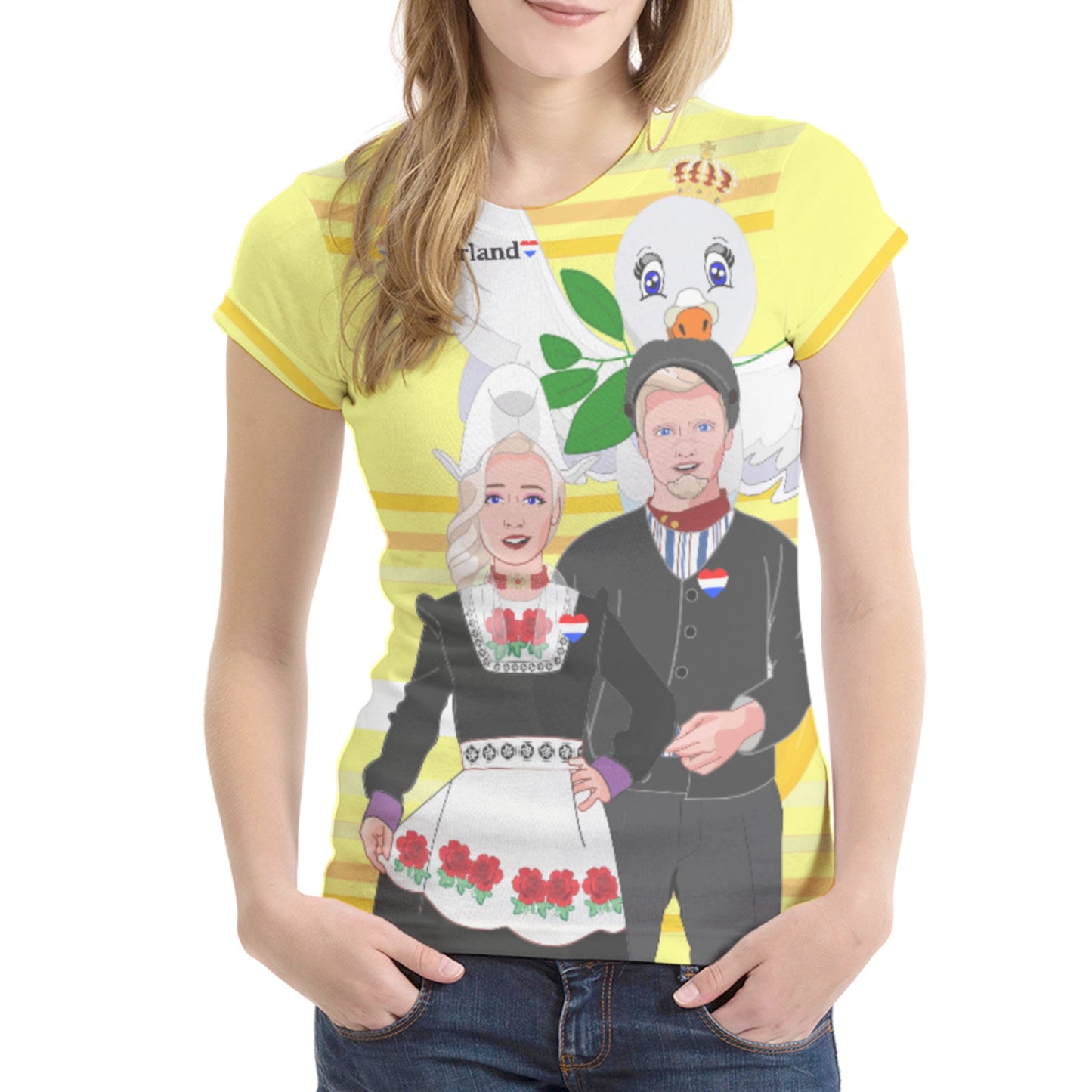 Women´s T-shirt 1 GLOBAL FREEDOM UNITED© Couple Nederland Yellow