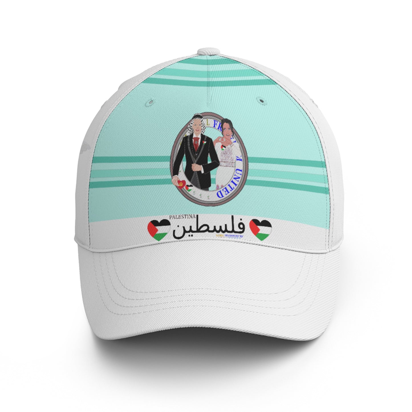 Basketball Cap GLOBAL FREEDOM UNITED© Couple Palestina Light Green
