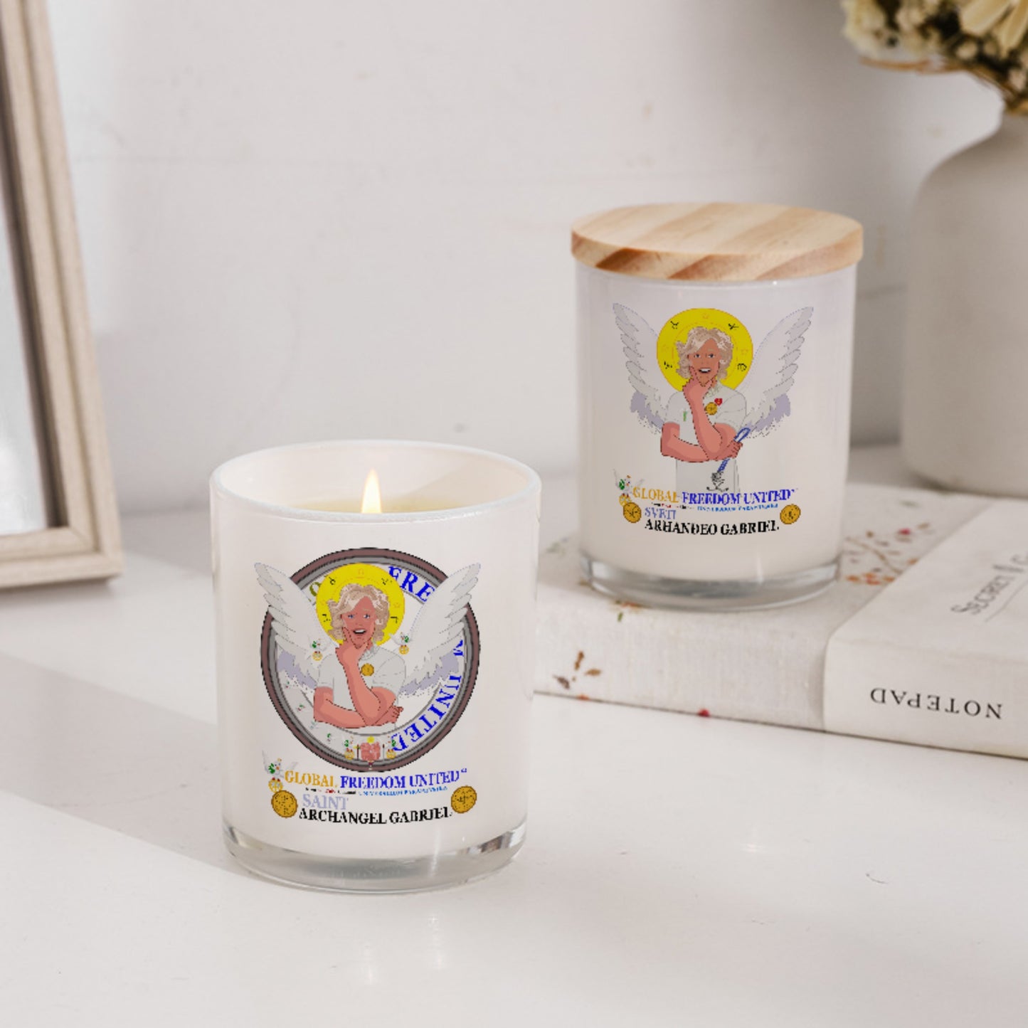 Scented Soy Candle GLOBAL FREEDOM UNITED© Archangel Gabariel English