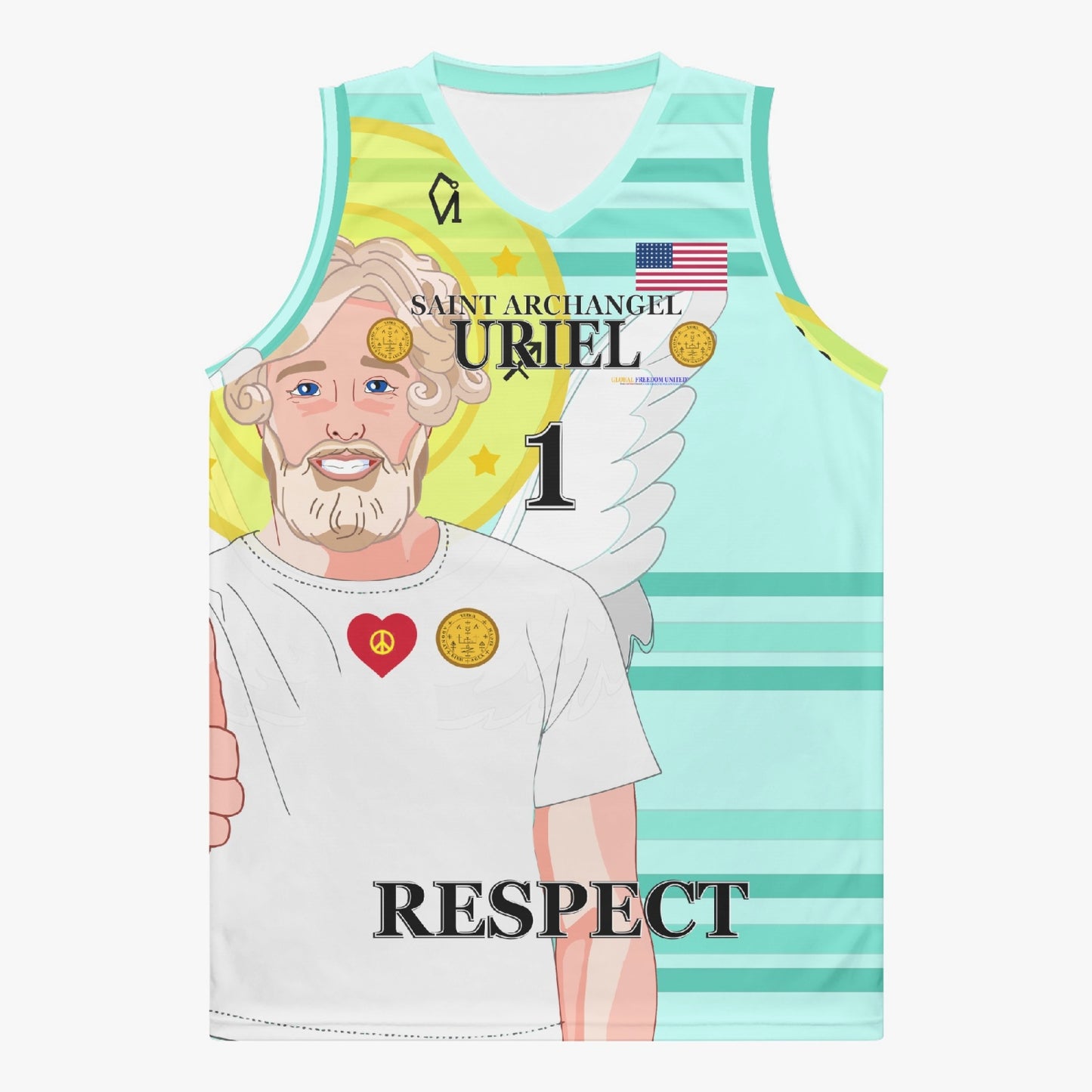 Basketball Jersey GLOBAL FREEDOM UNITED ARCHANGEL URIEL USA 1