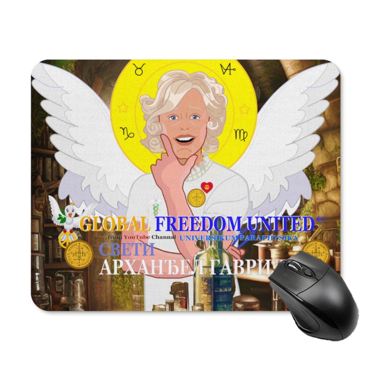 Mouse Pad GLOBAL FREEDOM UNITED© Archangel Gabriel Serbia