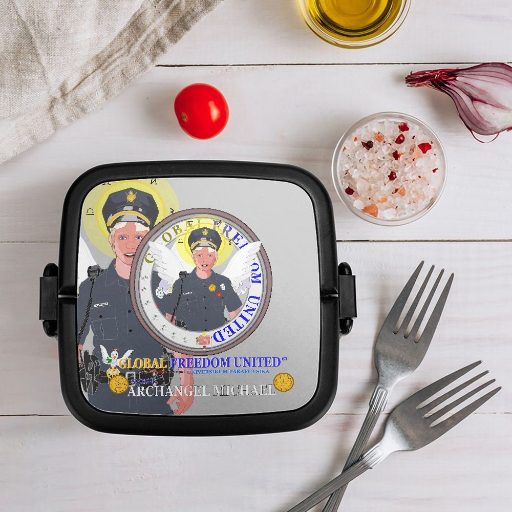 Double-layer Lunch Box GLOBAL FREEDOM UNITED© Archangel Michael Policemen