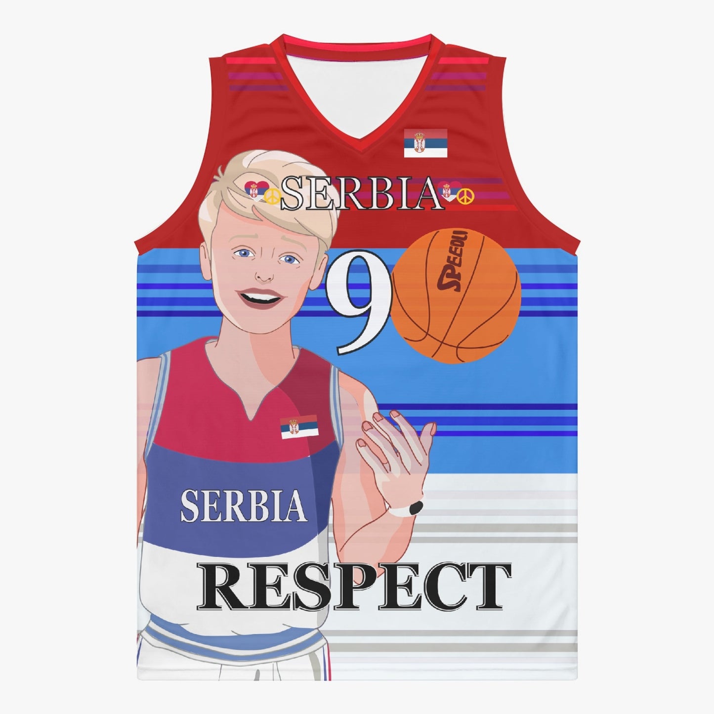 Basketball Jersey GLOBAL FREEDOM UNITED COUPLE EDITION SERBIA MEN V1 9