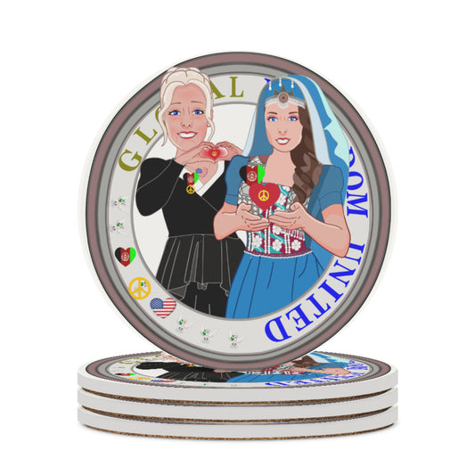 Ceramic Car Coaster  GLOBAL FREEDOM UNITED© Women Afghanistan & USA