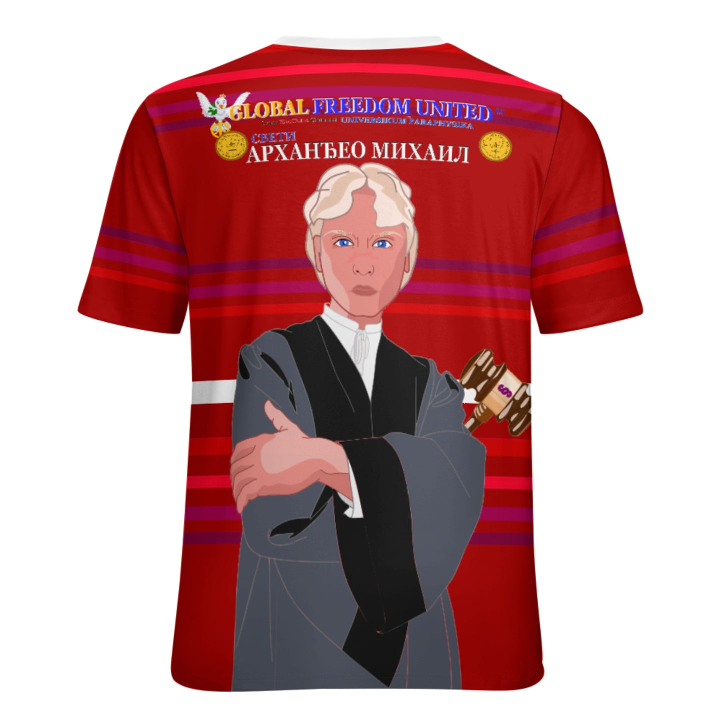 Women´s T-shirt  GLOBAL FREEDOM UNITED© Archangel Michael Serbia V5 Red