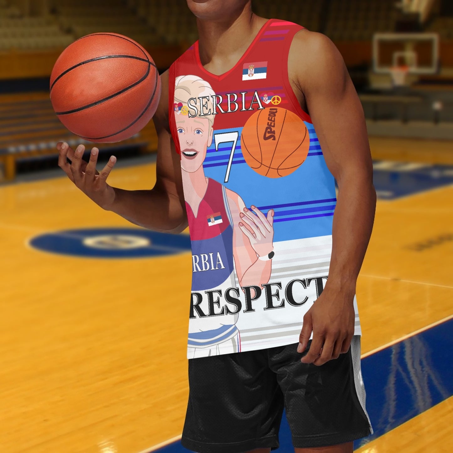 Basketball Jersey GLOBAL FREEDOM UNITED COUPLE EDITION SERBIA MEN V1 7