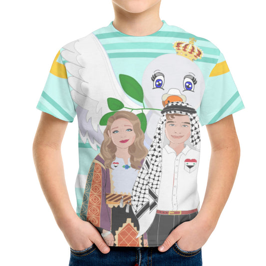 Kid´s T-shirt GLOBAL FREEDOM UNITED© Couple Syria Light Green