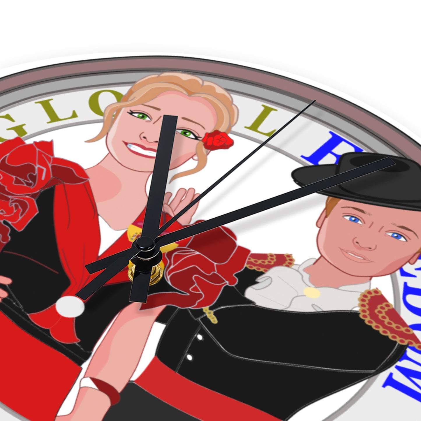 Wooden Wall Clock Without Scale GLOBAL FREEDOM UNITED© Couple Spain