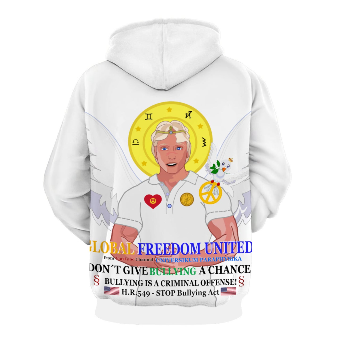 HoodieGLOBAL FREEDOM UNITED©  Anti Bullying  Women Wight USA