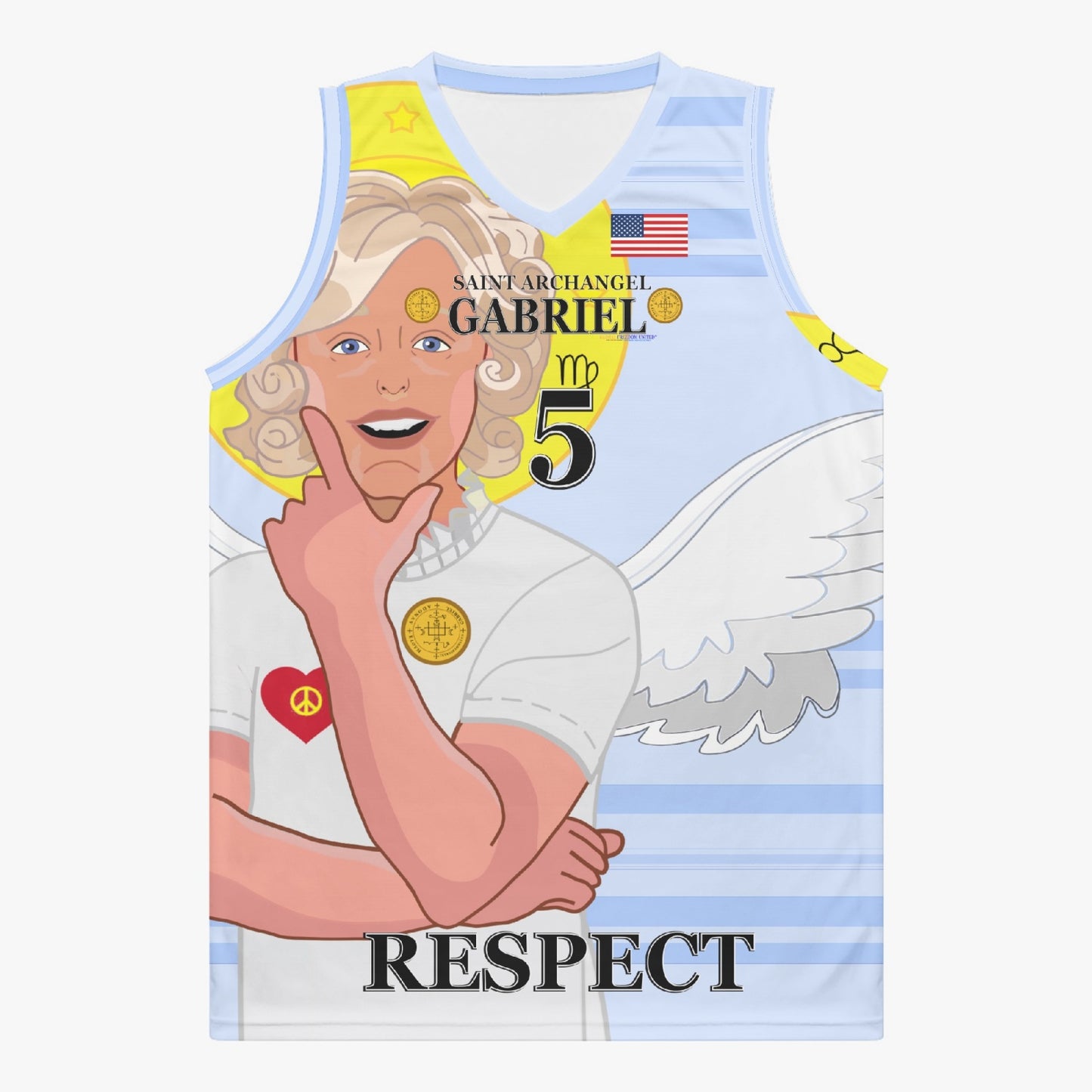 Basketball Jersey GLOBAL FREEDOM UNITED ARCHANGEL GABRIEL USA 5