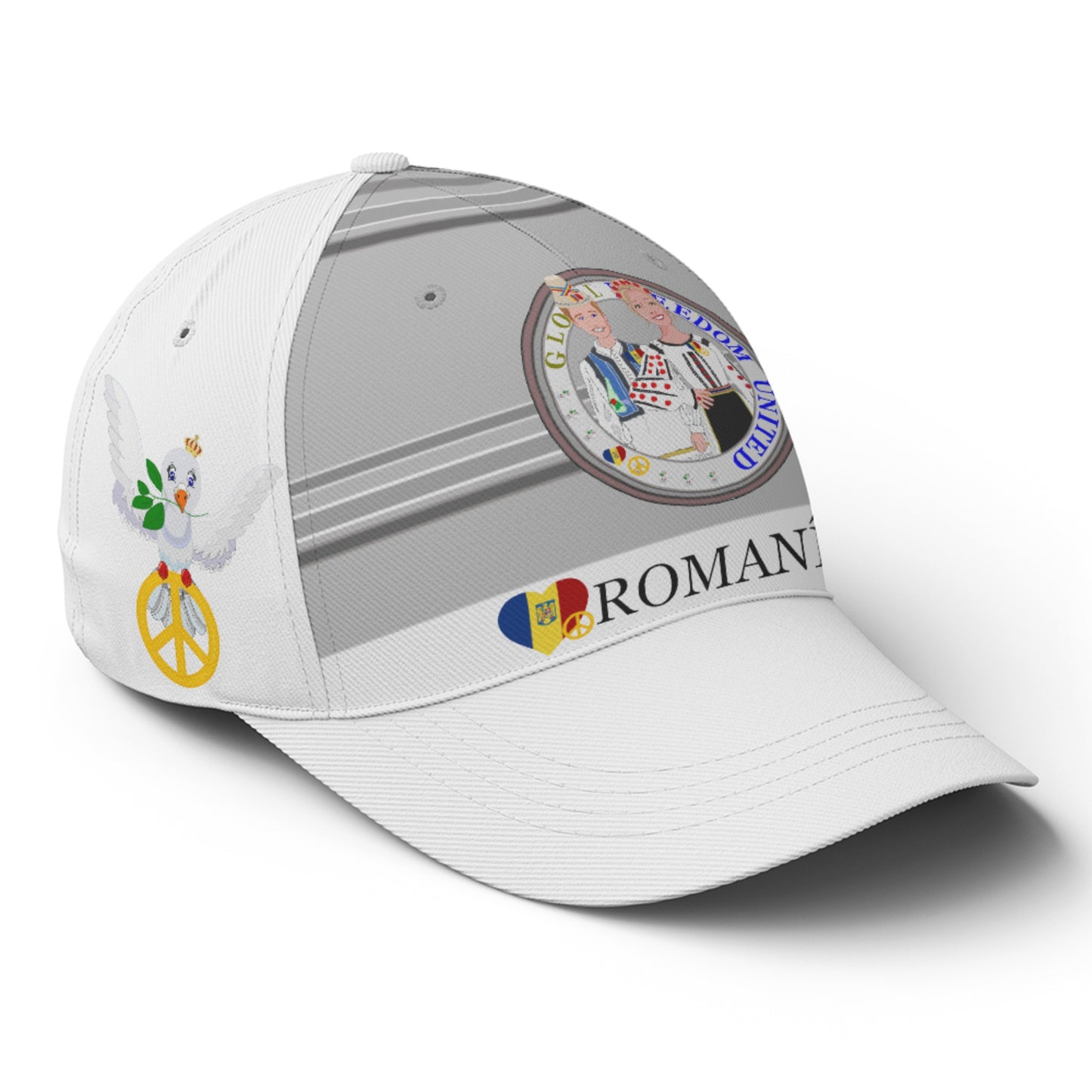 Basketball Cap GLOBAL FREEDOM UNITED© Couple Romania Grey