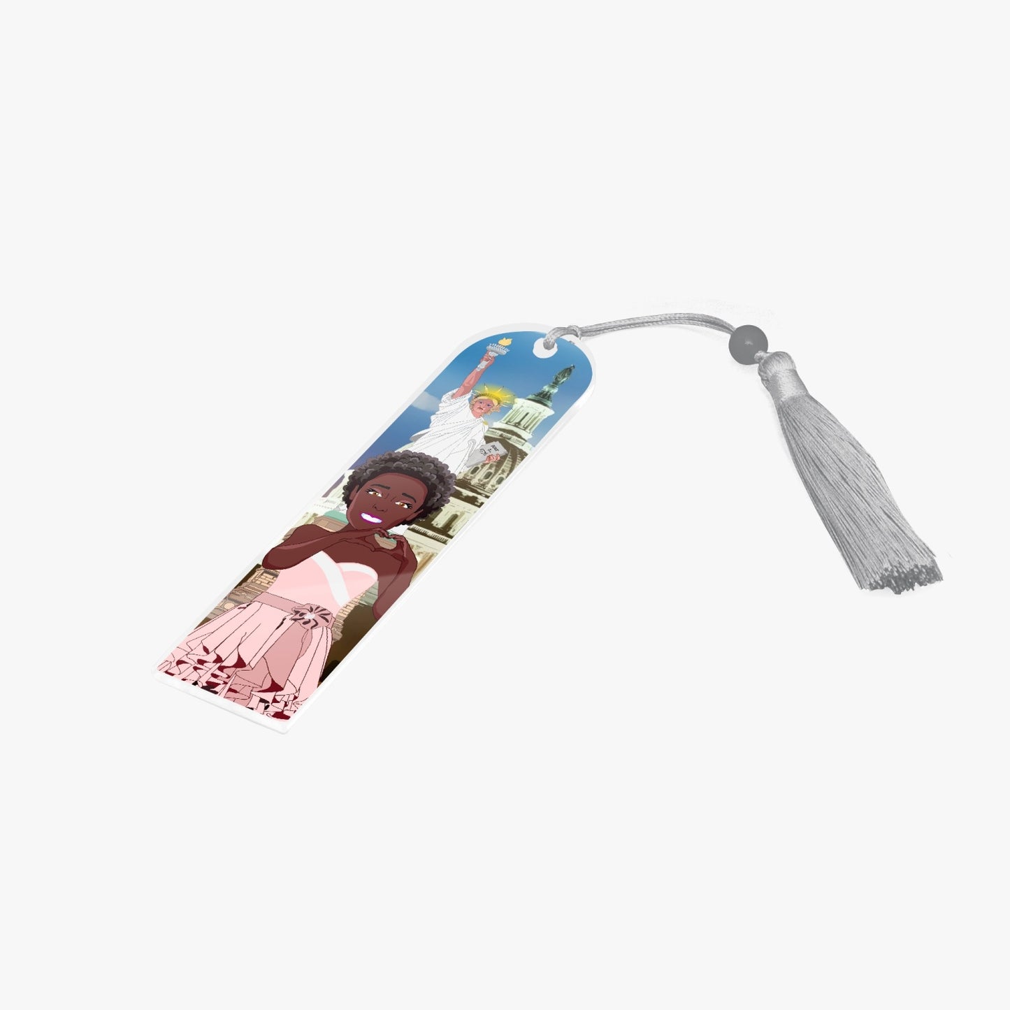 Acrylic Bookmark - Semicircle GLOBAL FREEDOM UNITED© USA GIRL V1