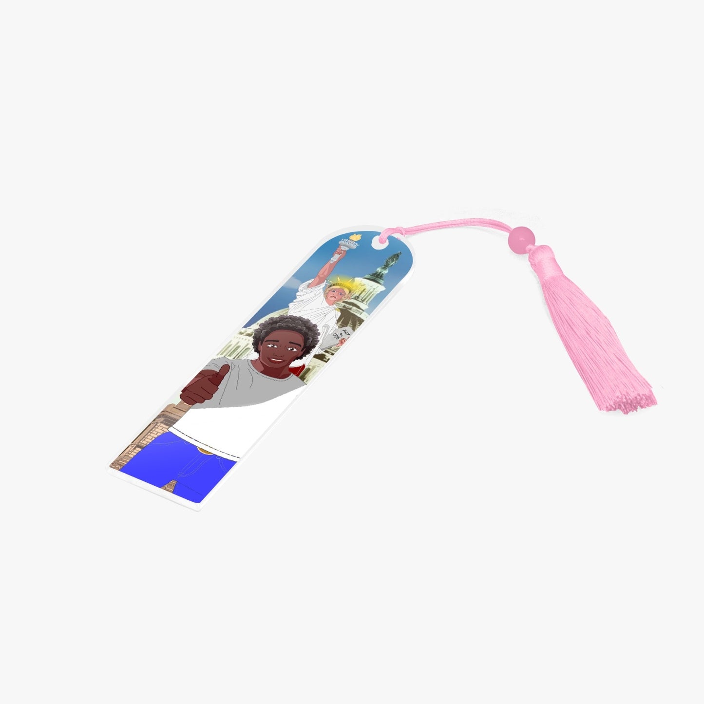 Acrylic Bookmark - Semicircle  GLOBAL FREEDOM UNITED© USA BOY V1