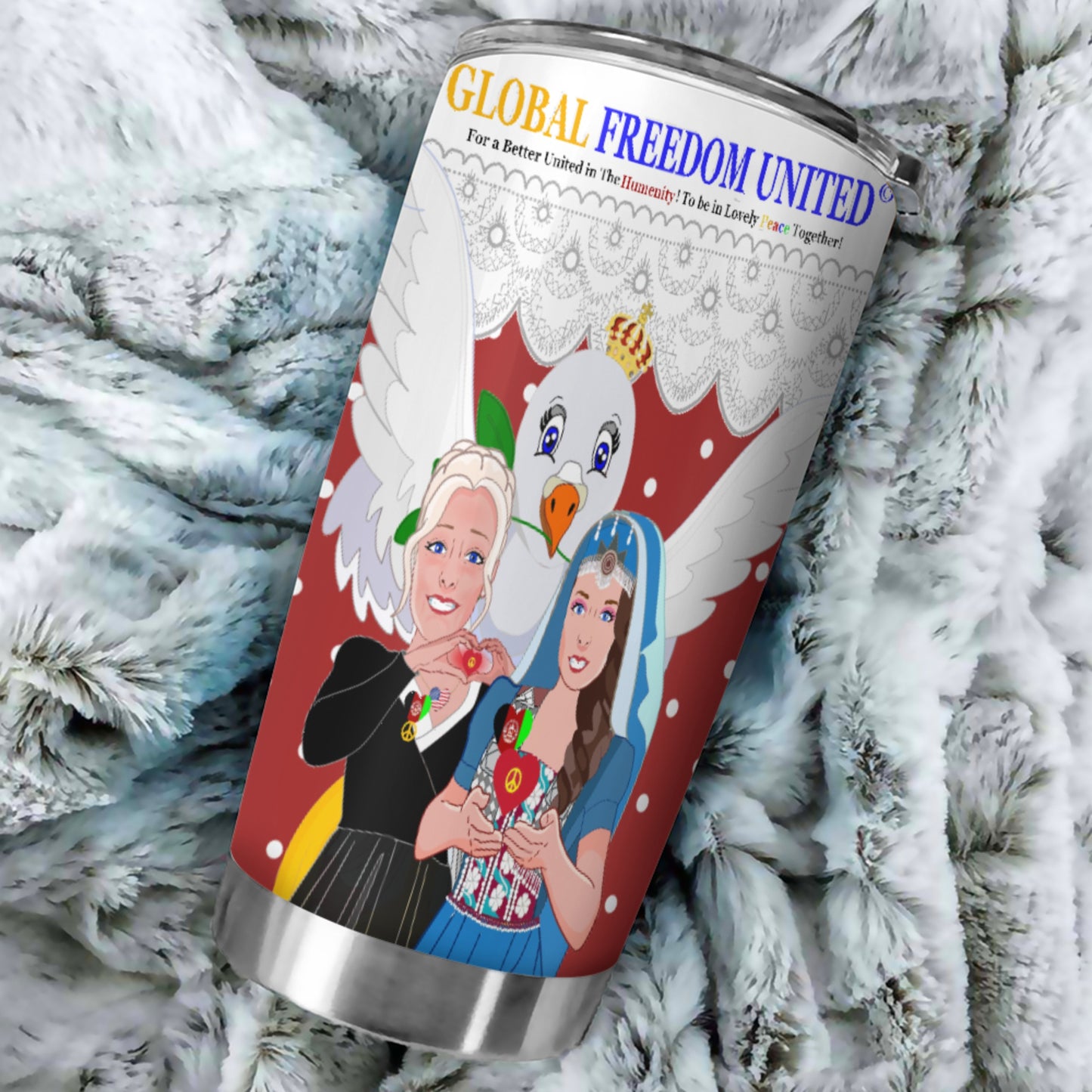 Tumbler GLOBAL FREEDOM UNITED© Women Afghanistan & USA Red