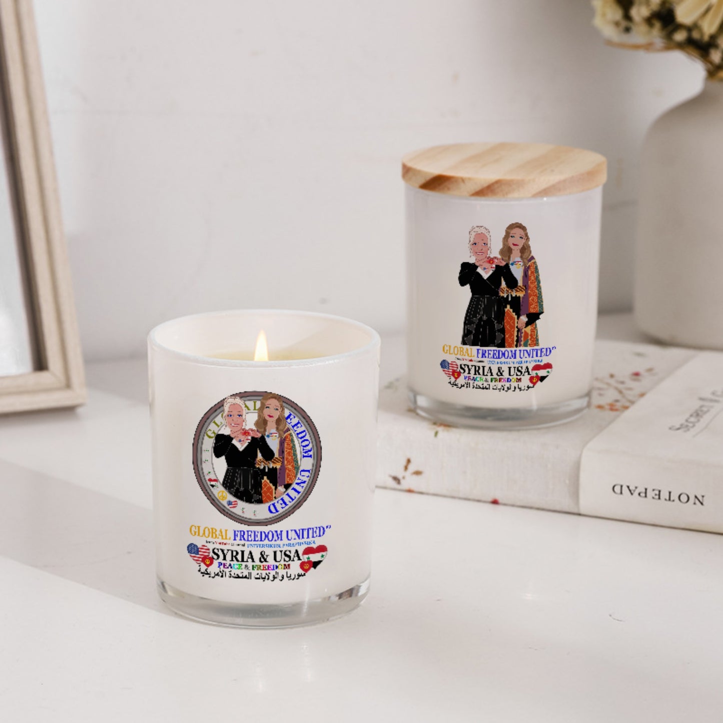 Scented Soy Candle GLOBAL FREEDOM UNITED© Women Syria & USA
