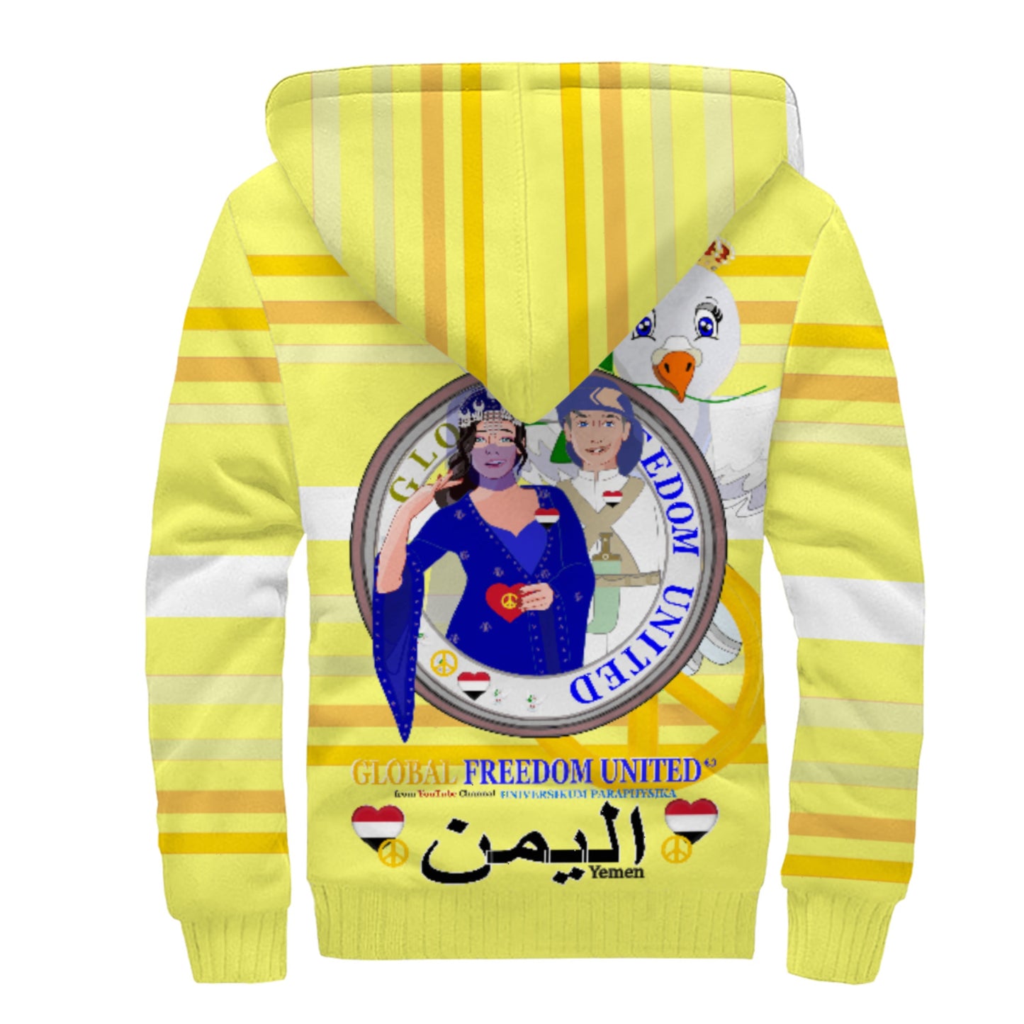 Plush Hoodie GLOBAL FREEDOM UNITED© Couple Yemen Yellow