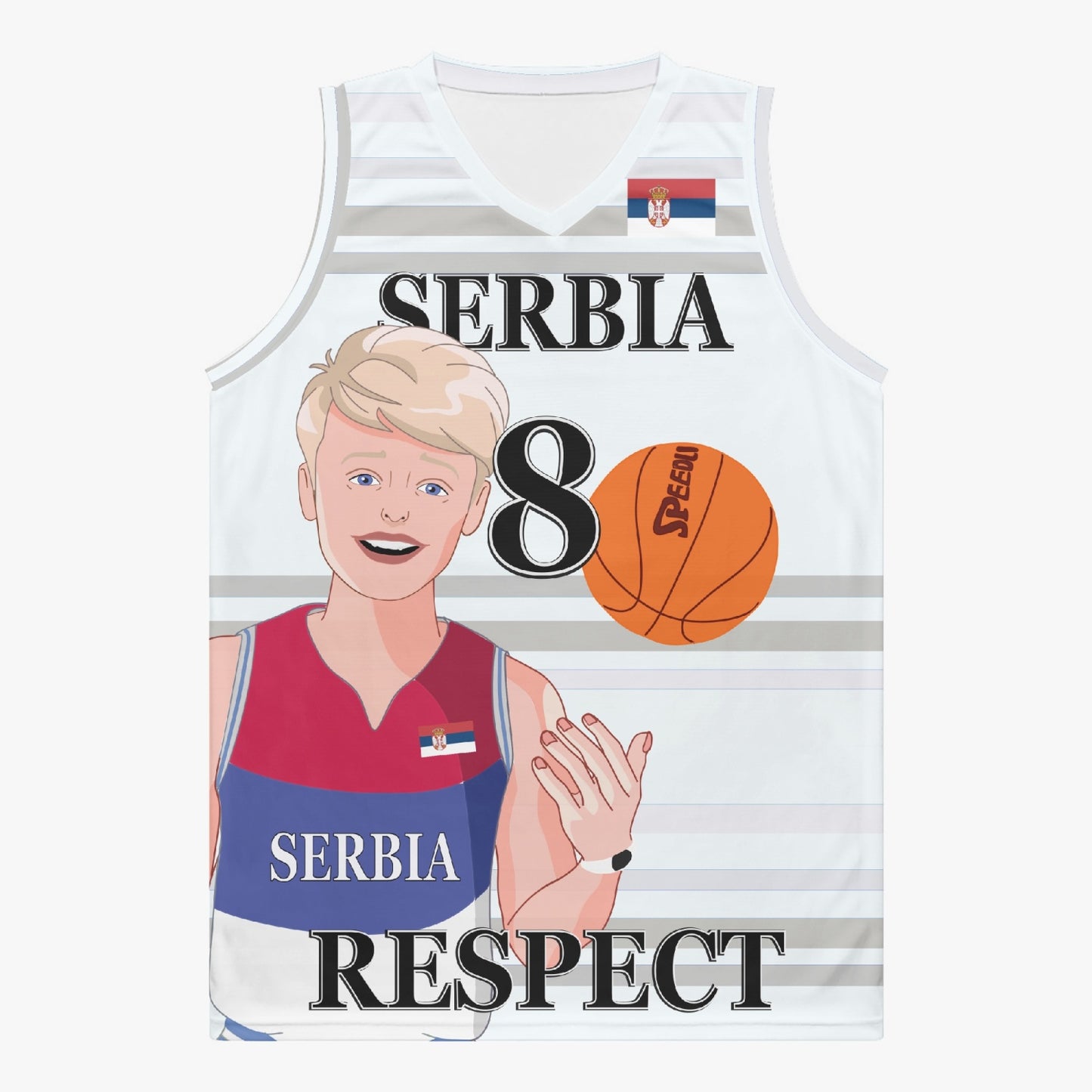 Basketball Jersey GLOBAL FREEDOM UNITED COUPLE EDITION SERBIA MEN V2 8