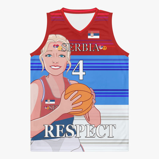 Basketball Jersey GLOBAL FREEDOM UNITED COUPLE EDITION WOMEN SERBIA v1 4