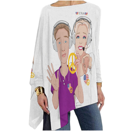 Pullover Long Sleeve T-shirt GLOBAL FREEDOM UNITED© Couple USA Wight American