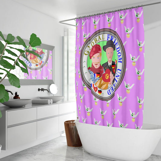 GLOBAL FREEDOM UNITED MEN FRENCH & GERMANY OLD PEACE VIOLET Quick-drying Shower Curtain