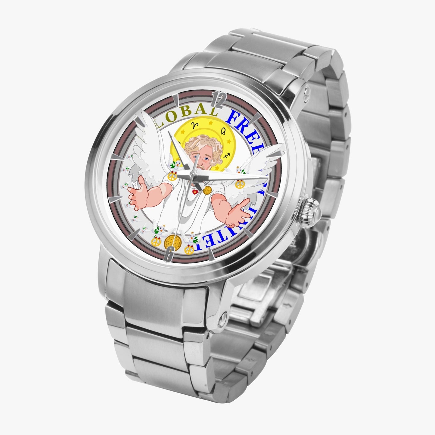 New Steel Strap Automatic Watch (With Indicators) GLOBAL FREEDOM UNITED ARCHANGEL URIEL