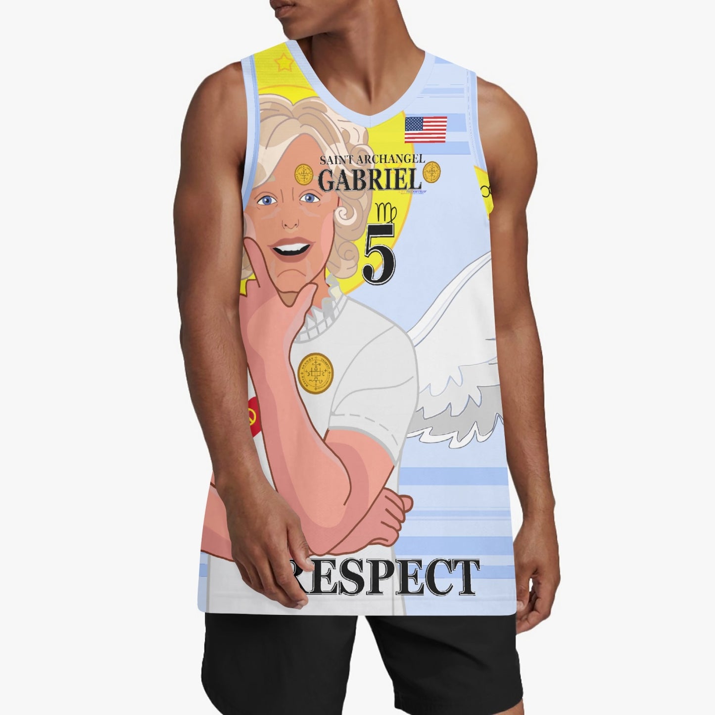 Basketball Jersey GLOBAL FREEDOM UNITED ARCHANGEL GABRIEL USA 5