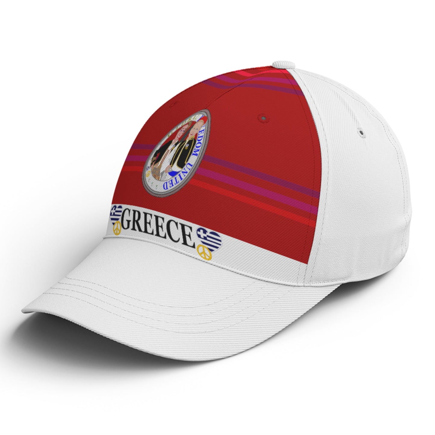 Basketball Cap GLOBAL FREEDOM UNITED© Couple Greece Red