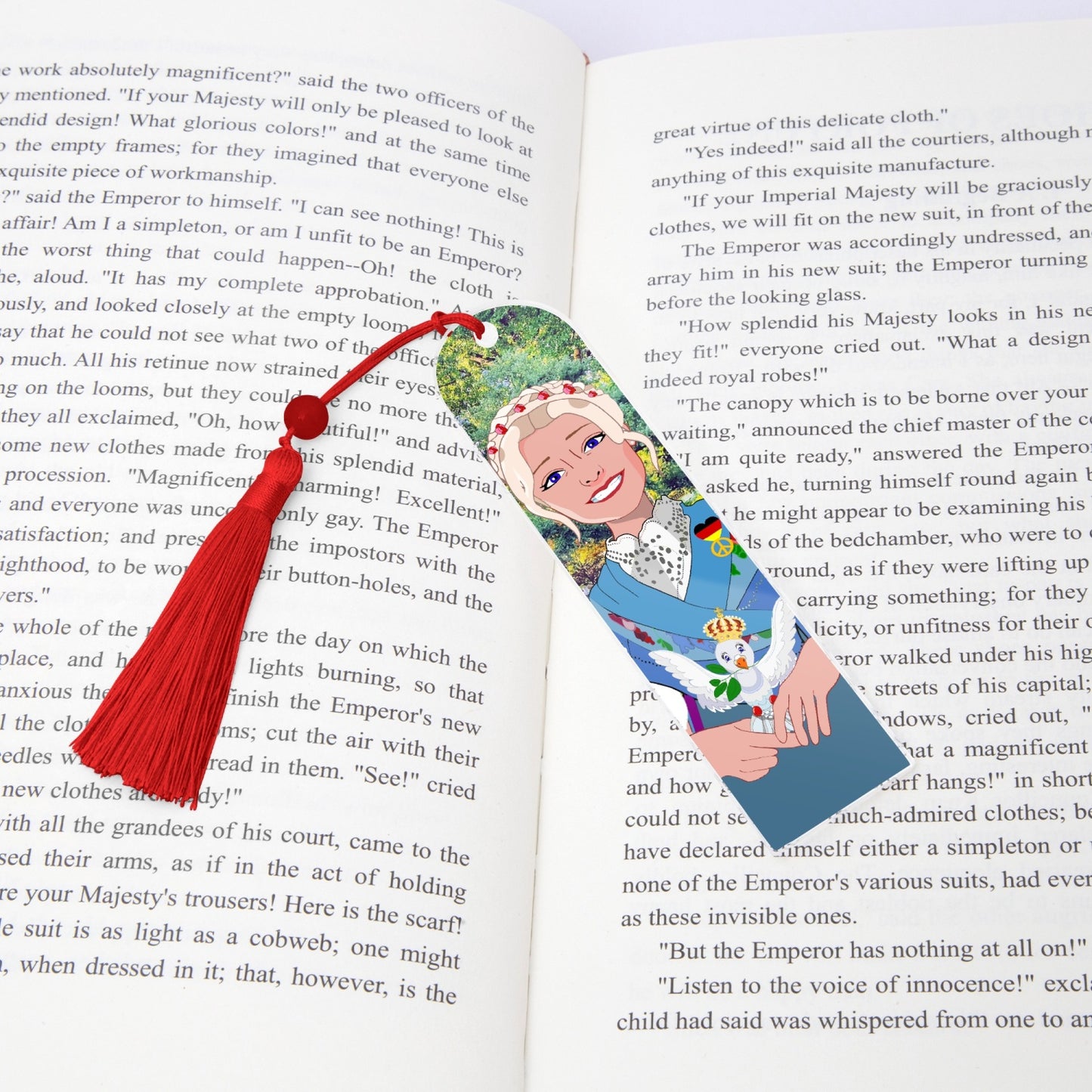 Acrylic Bookmark - Semicircle GLOBAL FREEDOM UNITED© German Girl Light Blue
