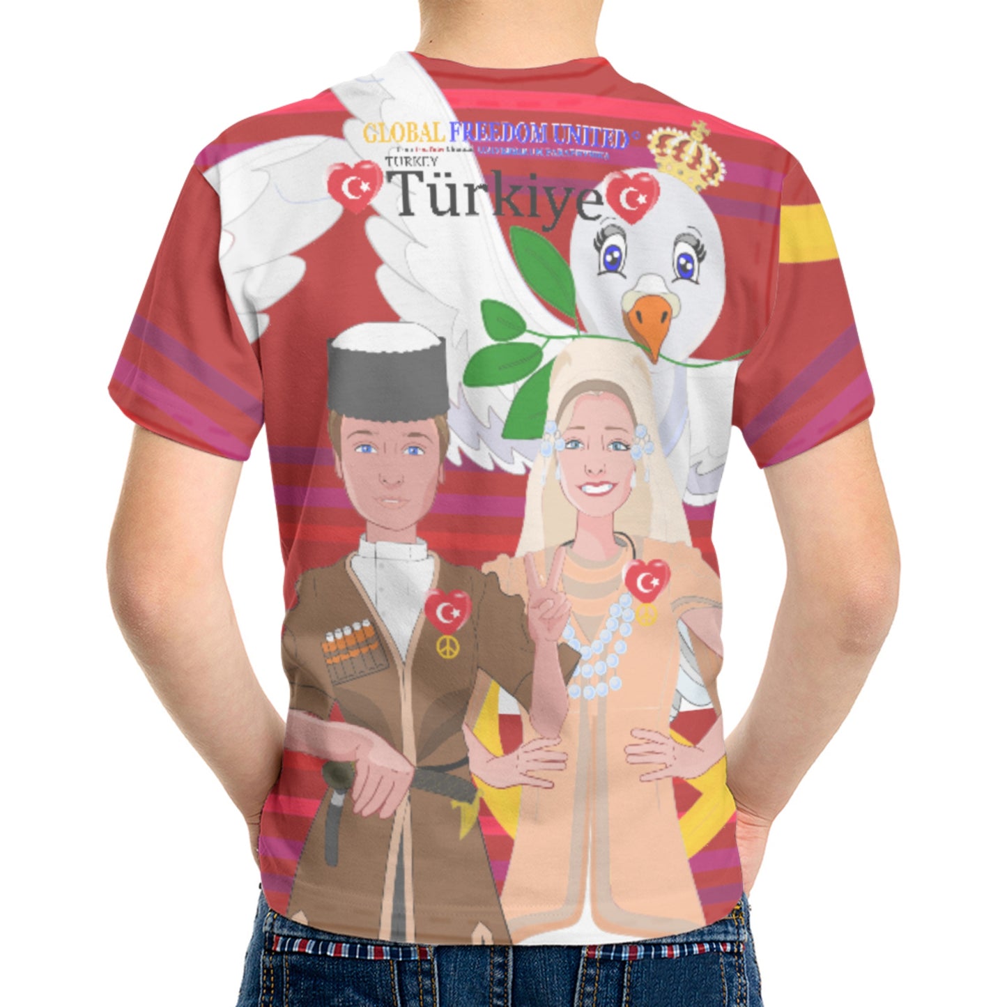 Kid´s T-shirt GLOBAL FREEDOM UNITED© Couple Turkey Red