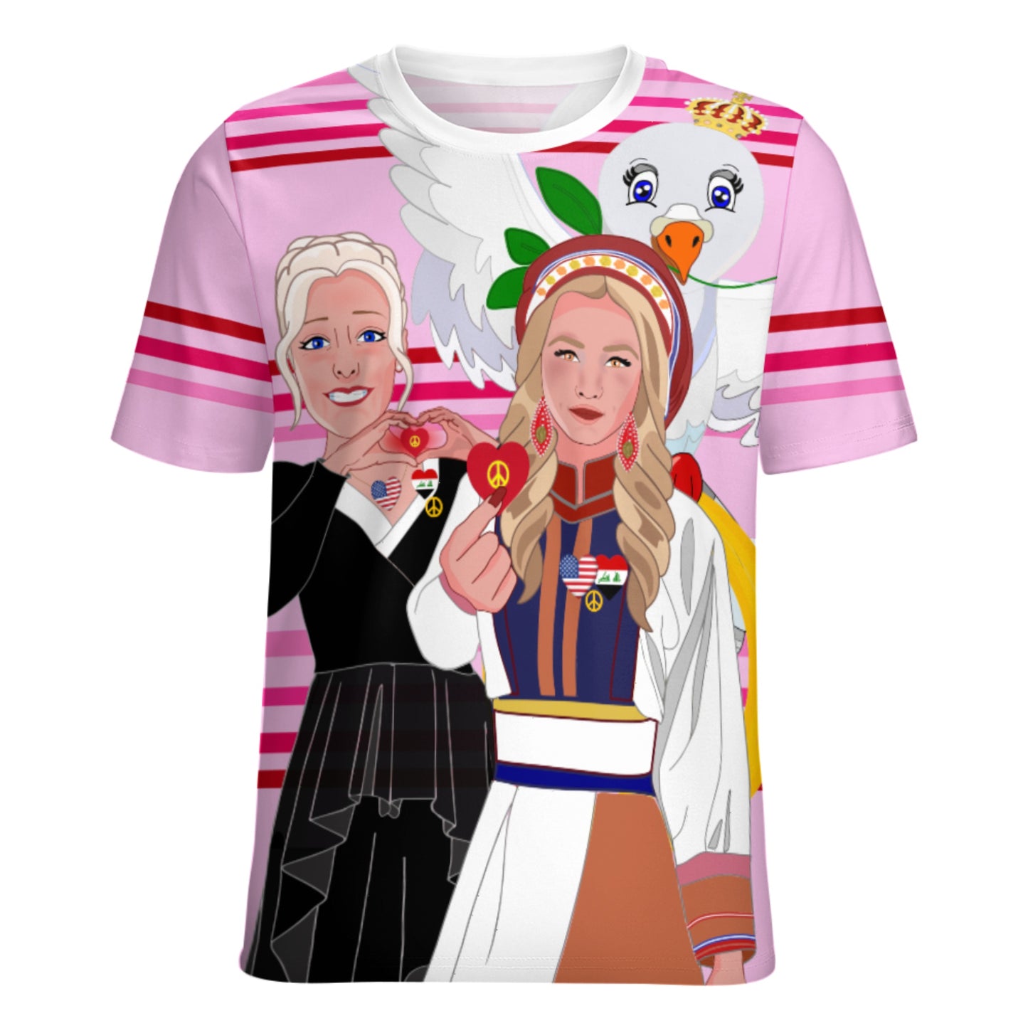 Women´s T-Shirt 3 GLOBAL FREEDOM UNITED© Women Iraq & USA Pink1