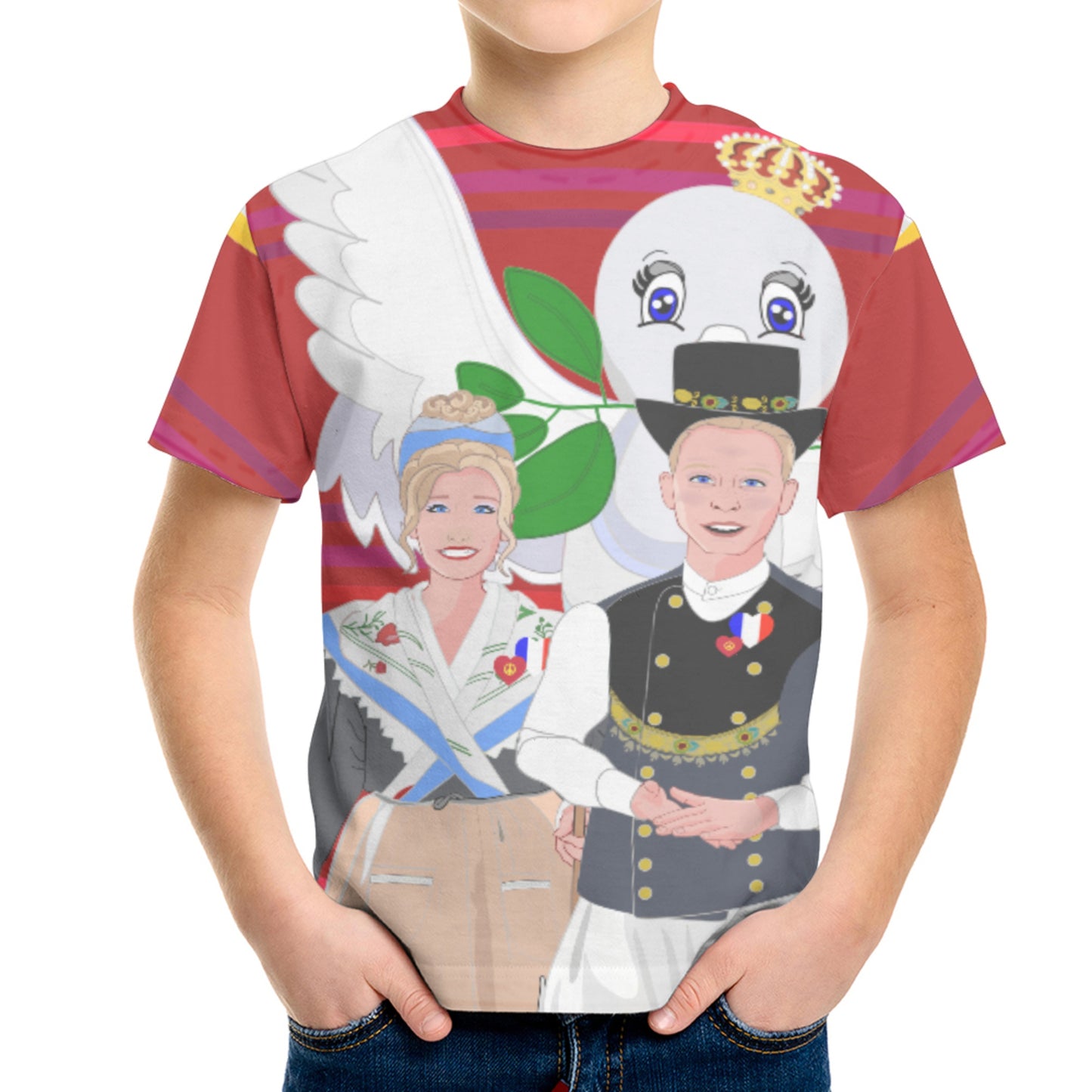 Kit´s T-shirt GLOBAL FREEDOM UNITED© Couple French Red