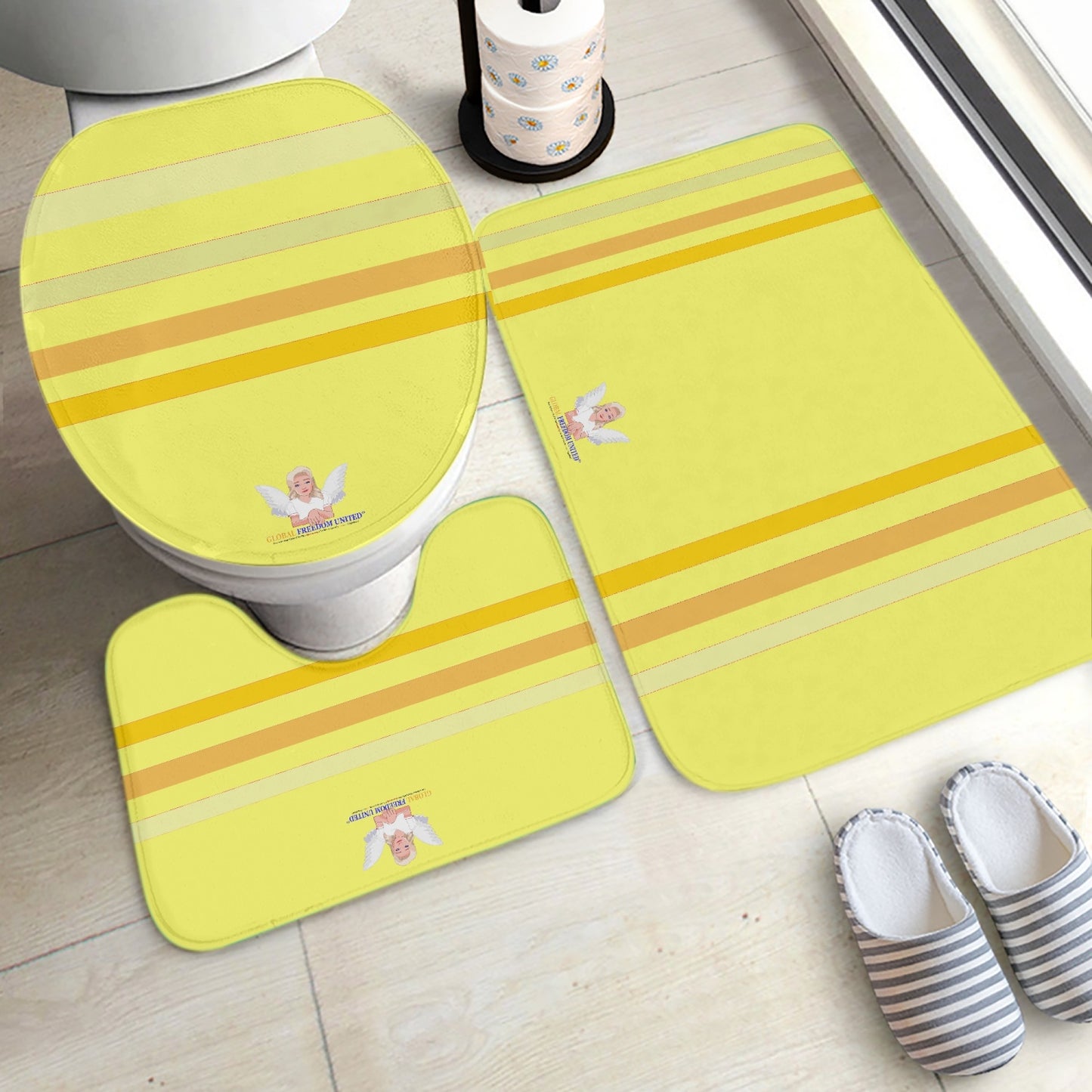 GLOBAL FREEDOM UNITED© Pcs Toilet Rug Set