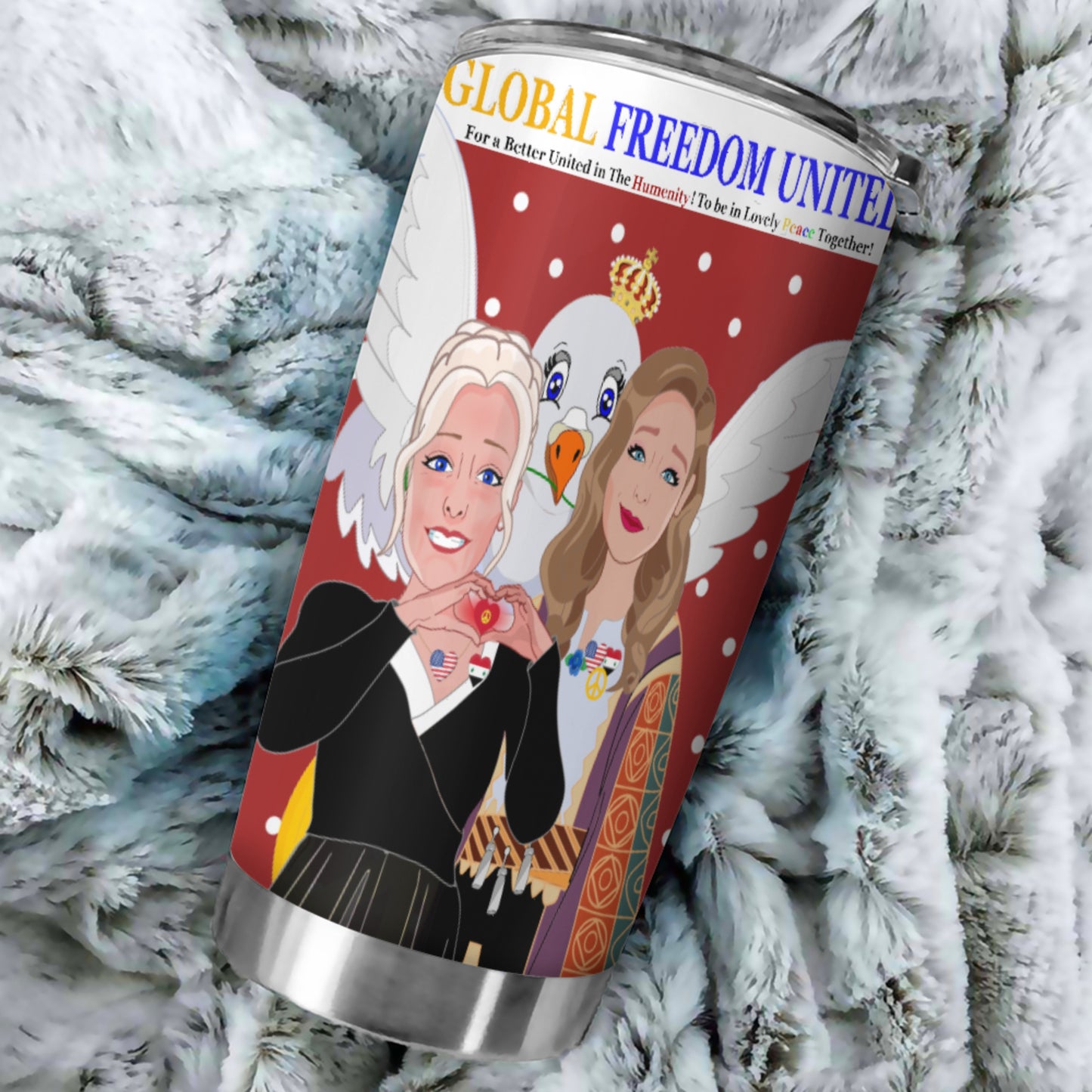 Tumbler GLOBAL FREEDOM UNITED© Women Syria & USA Red