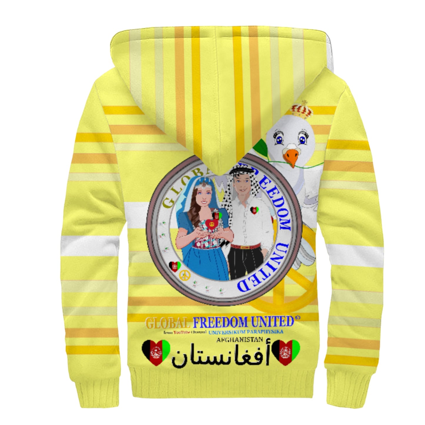 Plush Hoodie GLOBAL FREEDOM UNITED© Couple Afghanistan Yellow