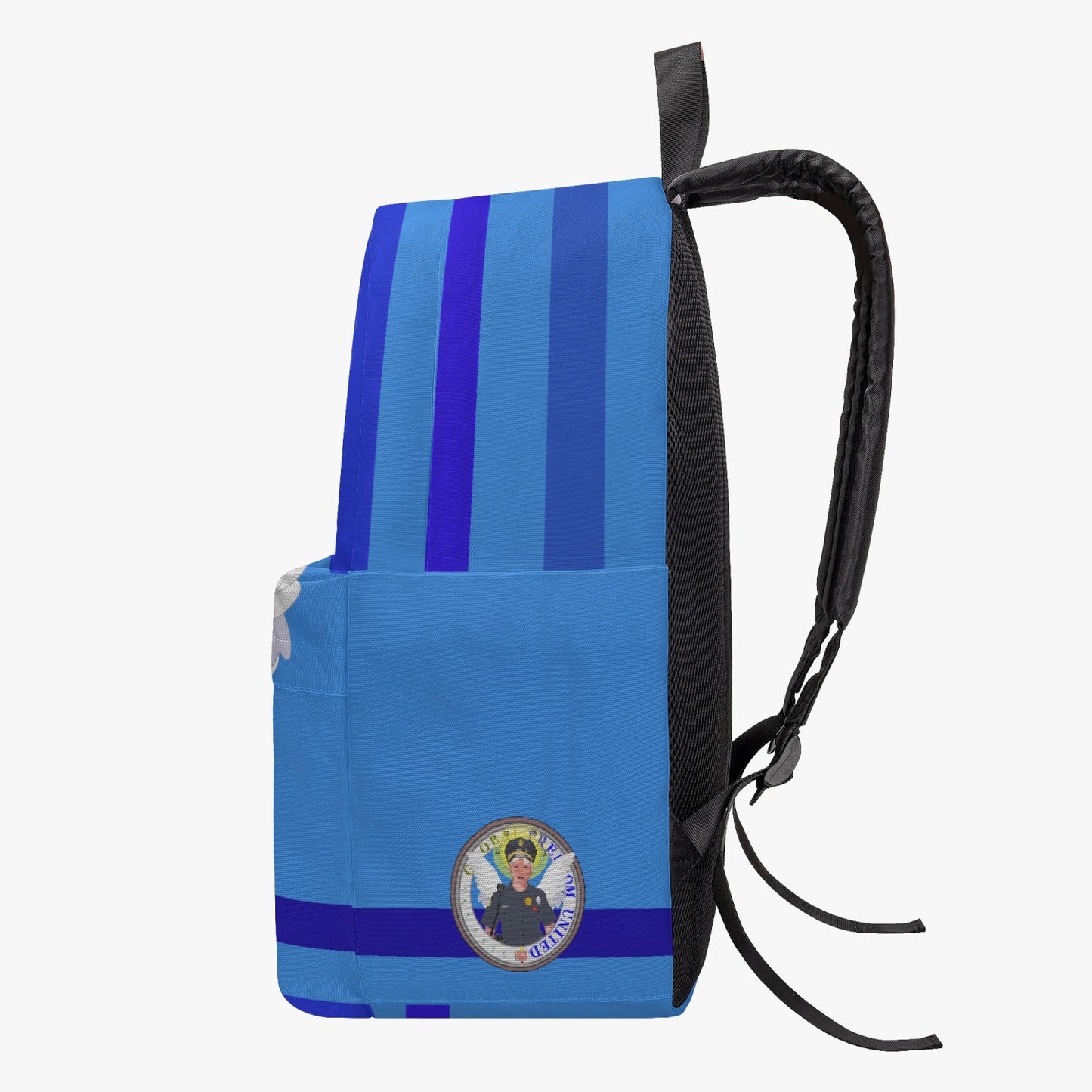 GLOBAL FREEDOM UNITED© Archangel Michael as Policemen English Deep Blue - All-over-print Canvas Backpack