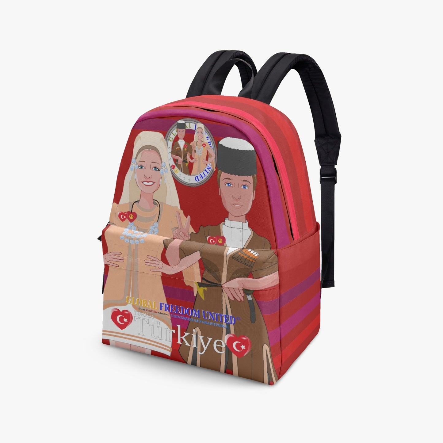 GLOBAL FREEDOM UNITED© Couple Turkey Red - All-over-print Canvas Backpack