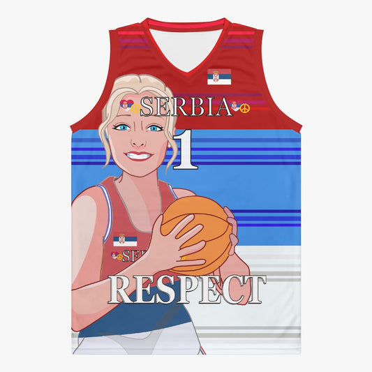 Basketball Jersey GLOBAL FREEDOM UNITED COUPLE EDITION WOMEN SERBIA v1 1