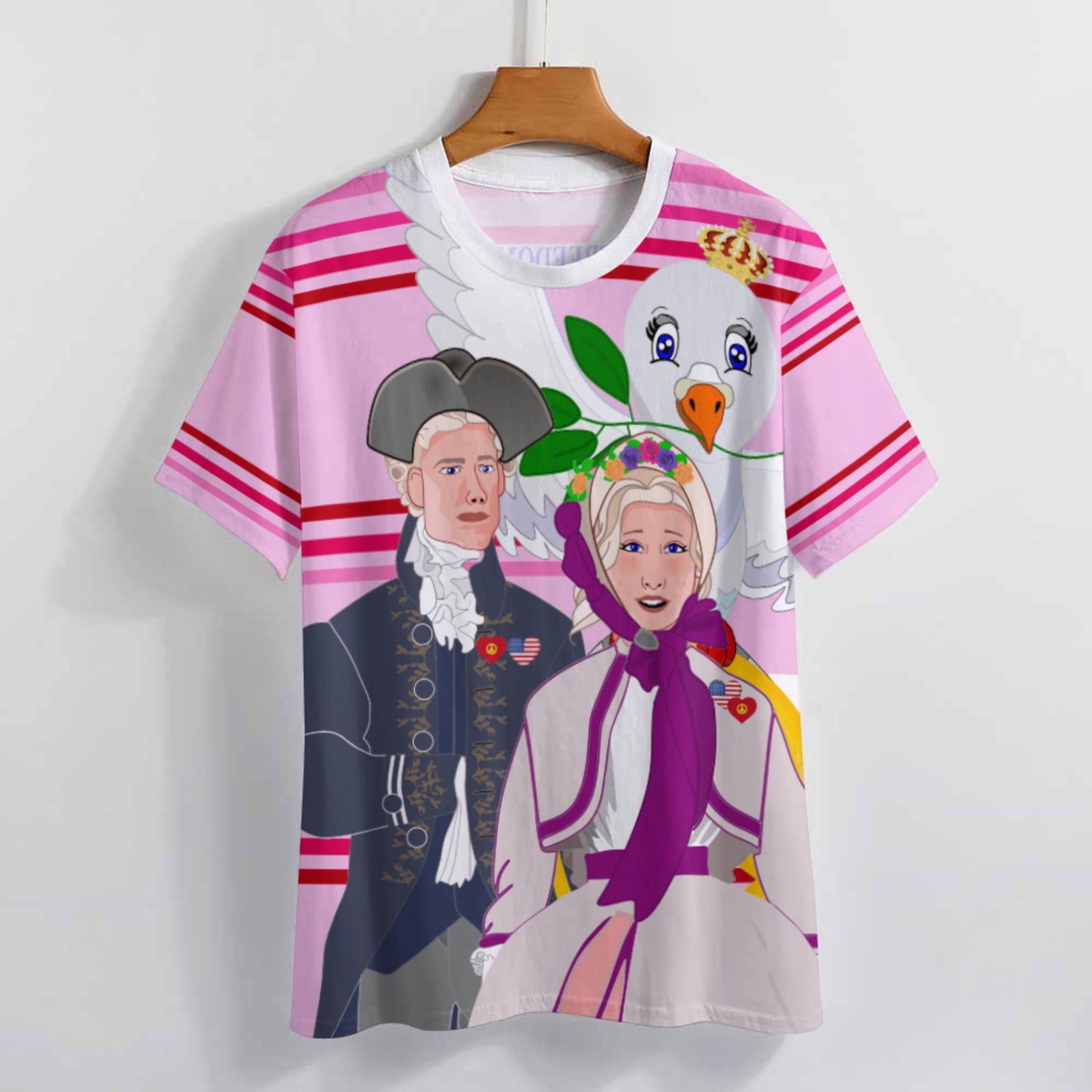 Women´s T-shirt GLOBAL FREEDOM UNITED© Couple USA V3 Pink1