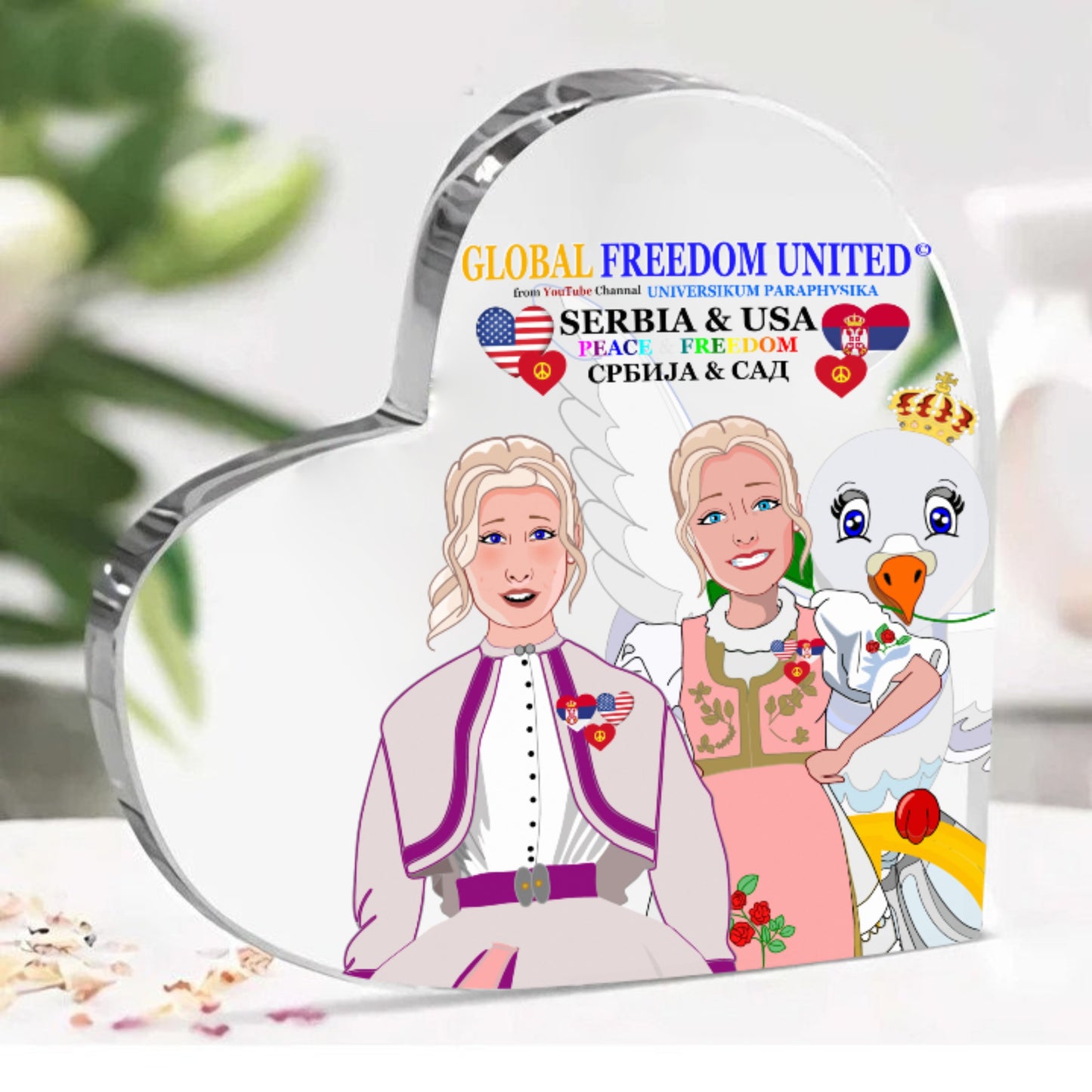 Acryl Heart  GLOBAL FREEDOM UNITED© Women Serbia & USA