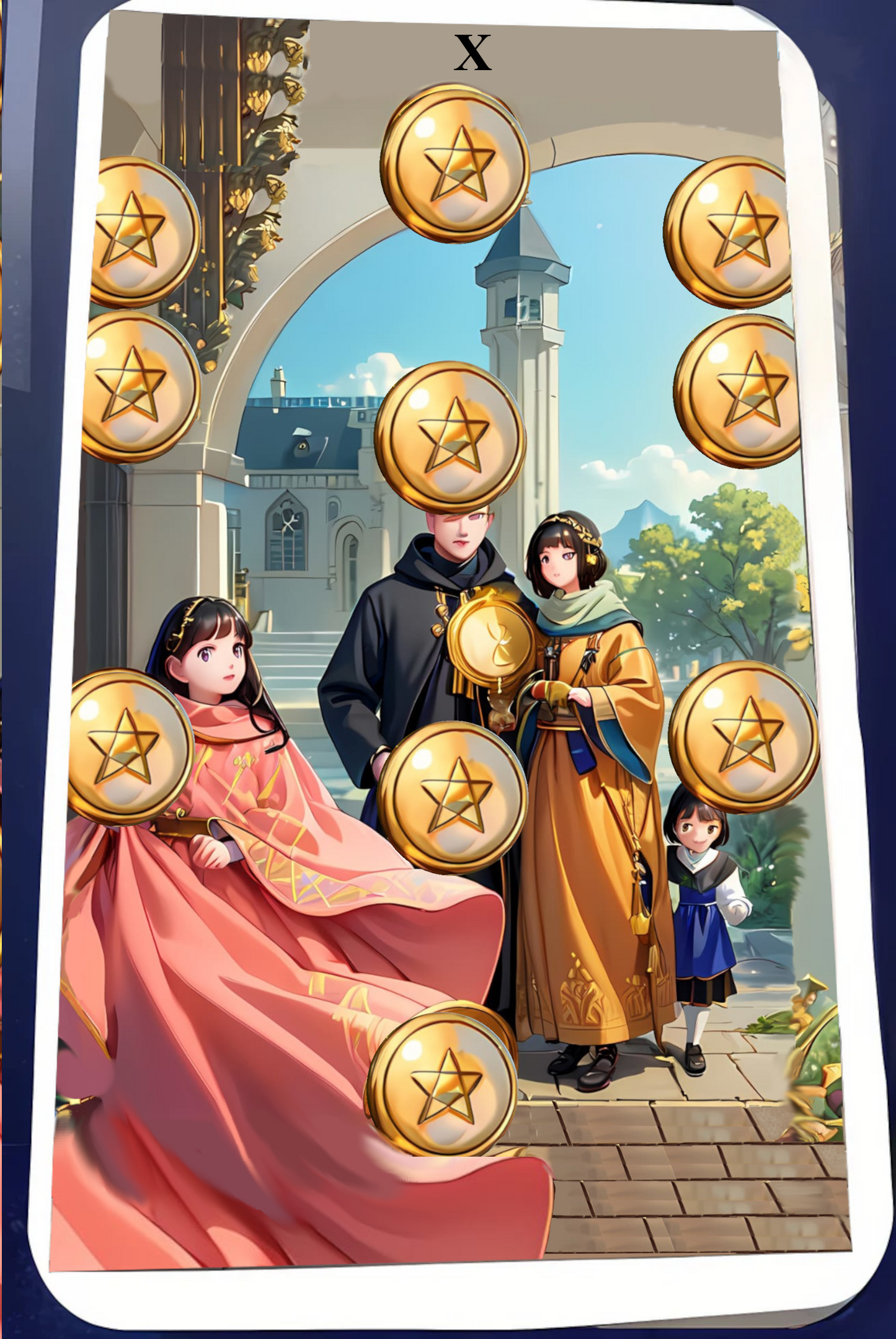 Kartendeck Tarot Anime Münzen