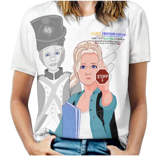 Women´s T-shirt GLOBAL FREEDOM UNITED© Anti Bullying Wight USA