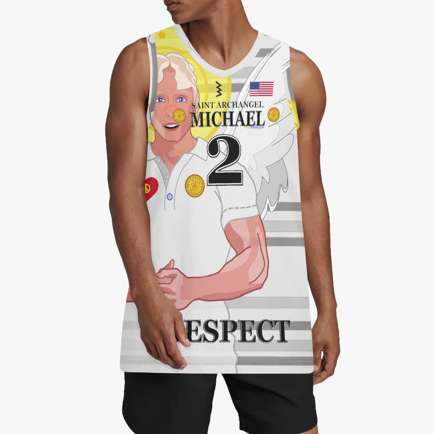 Basketball Jersey GLOBAL FREEDOM UNITED ARCHANGEL MICHAEL USA 2