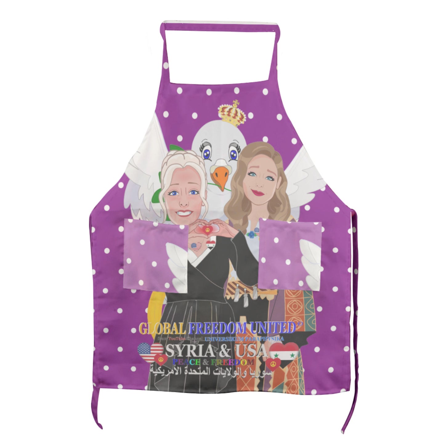 Apron GLOBAL FREEDOM UNITED© Women Syria & USA Lilac
