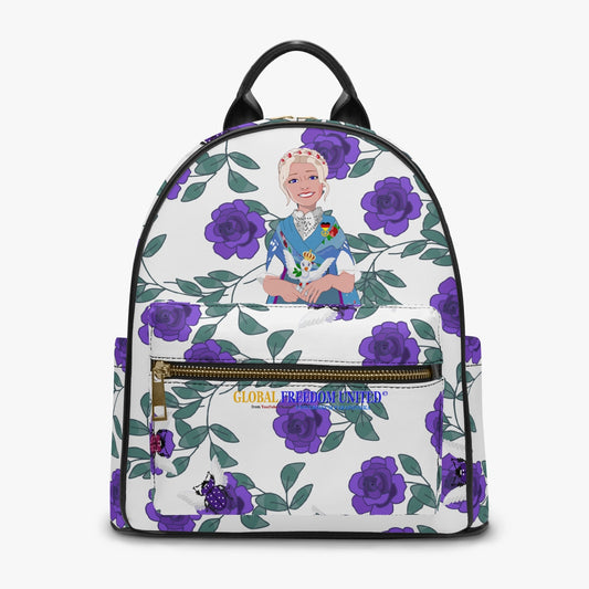 All Over Printed PU Backpack GLOBAL FREEDOM UNITED© Couple Germany Skarabeus Beetle Women Lilac