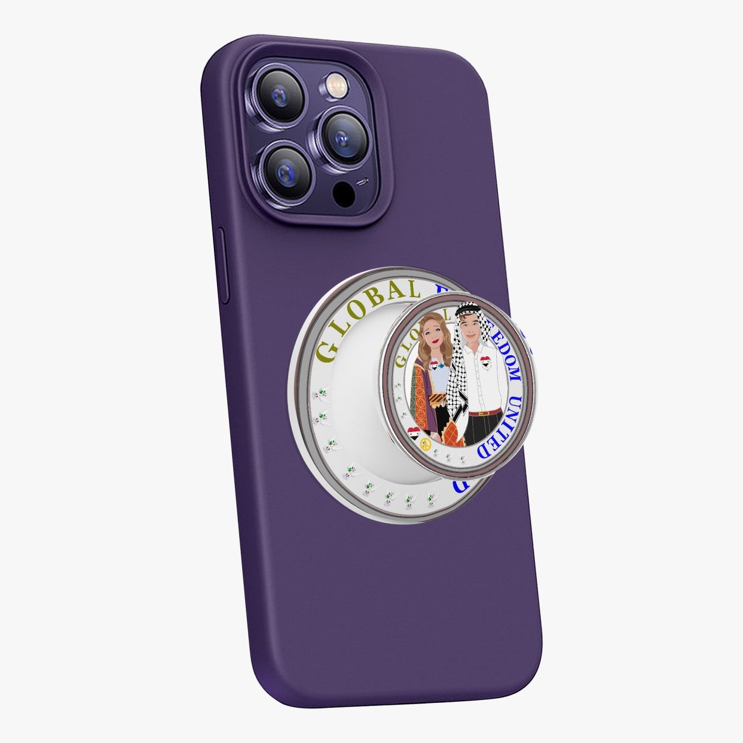 GLOBAL FREEDOM UNITED© Couple Syria Magnetic Collapsible Grip And Stand
