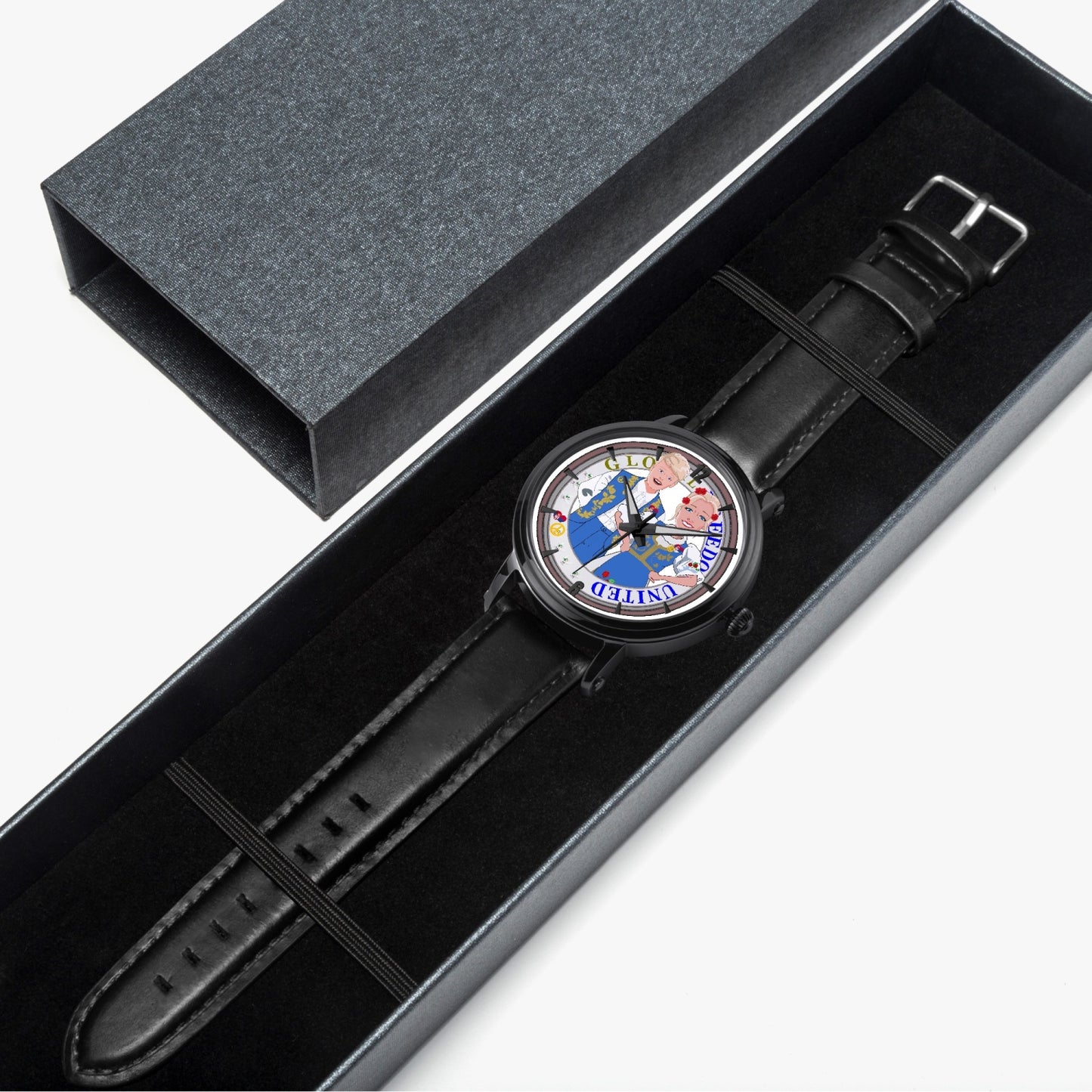 46mm Unisex Automatic Watch(Black) GLOBAL FREEDOM UNITED COUPLE EDITION SERBIA BLUE