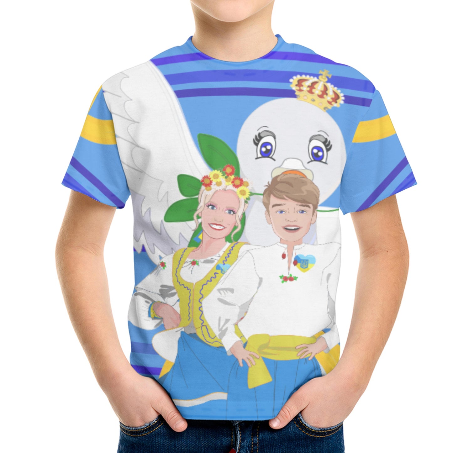 Kid´s T-shirt GLOBAL FREEDOM UNITED© Couple Ukrain Deep Blue
